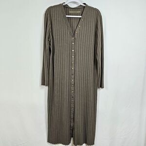 Enza Costa Green Ribbed Midi Dress